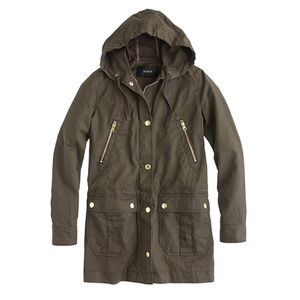 J. Crew Olive Hooded Jacket